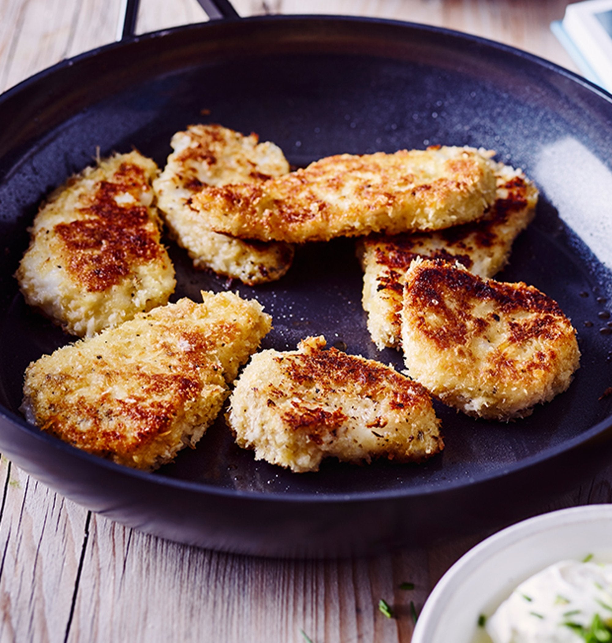 Crispy Fish Sticks and Sautéed New Potatoes with Greek Yogurt Dressing | Healthy Ceramic Nonstick Co