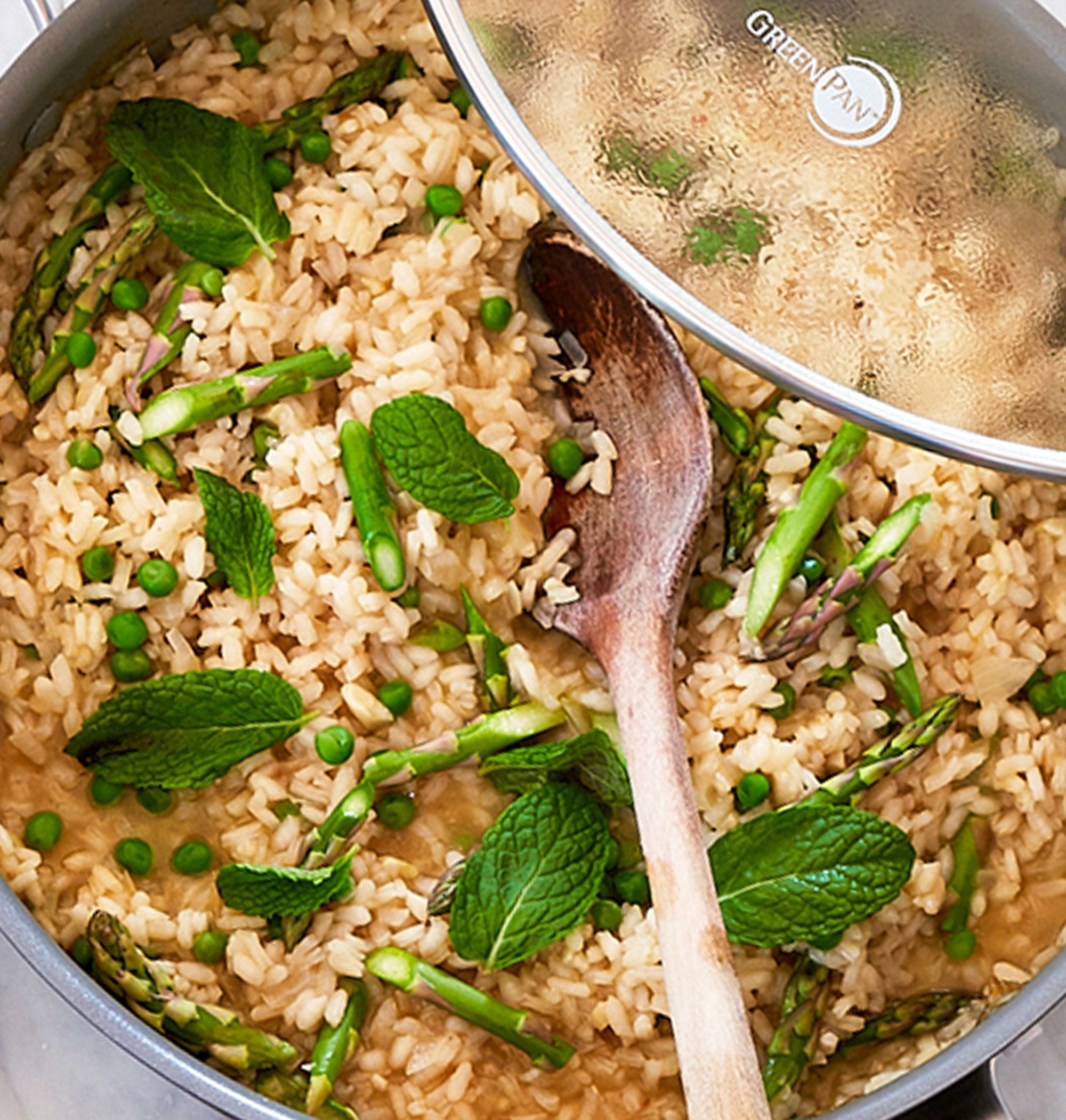 EasyPeasy Asparagus Risotto Healthy Ceramic Nonstick Cookware