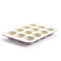 GreenLife Bakeware 12-cup Muffin Pan, Pink - 39 x 28cm