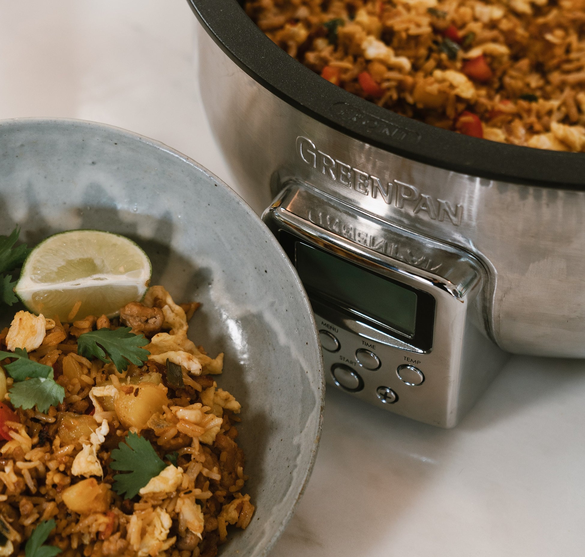 Pork and Pineapple Fried Rice Healthy Ceramic Nonstick Cookware