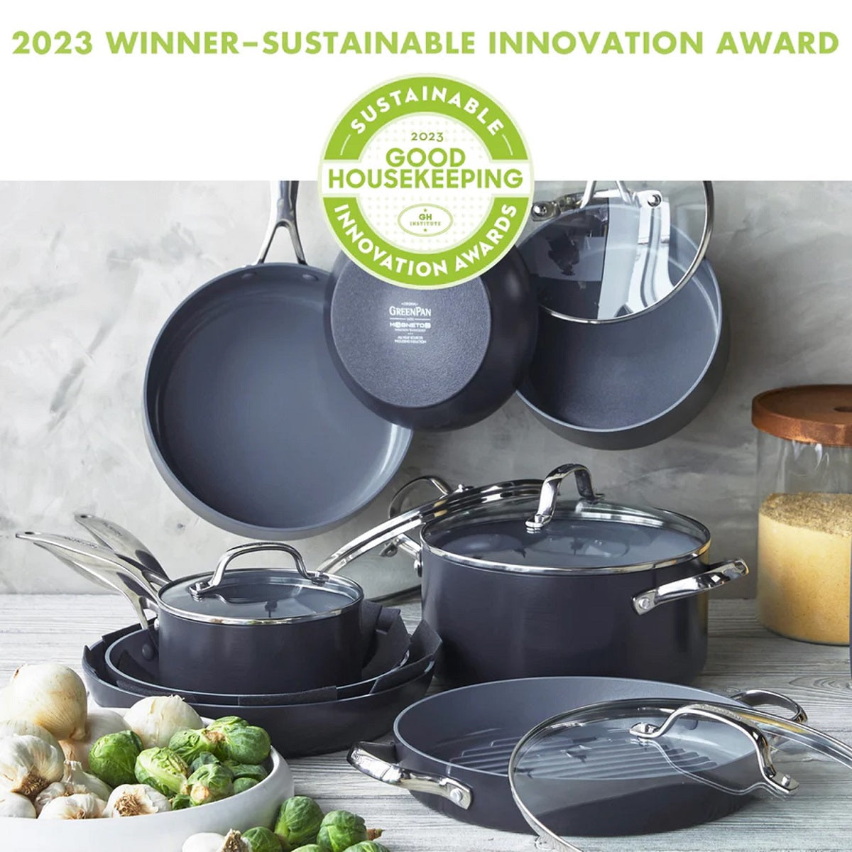 Valencia Pro<br> 17PC COOKWARE SETS, DARK GREY