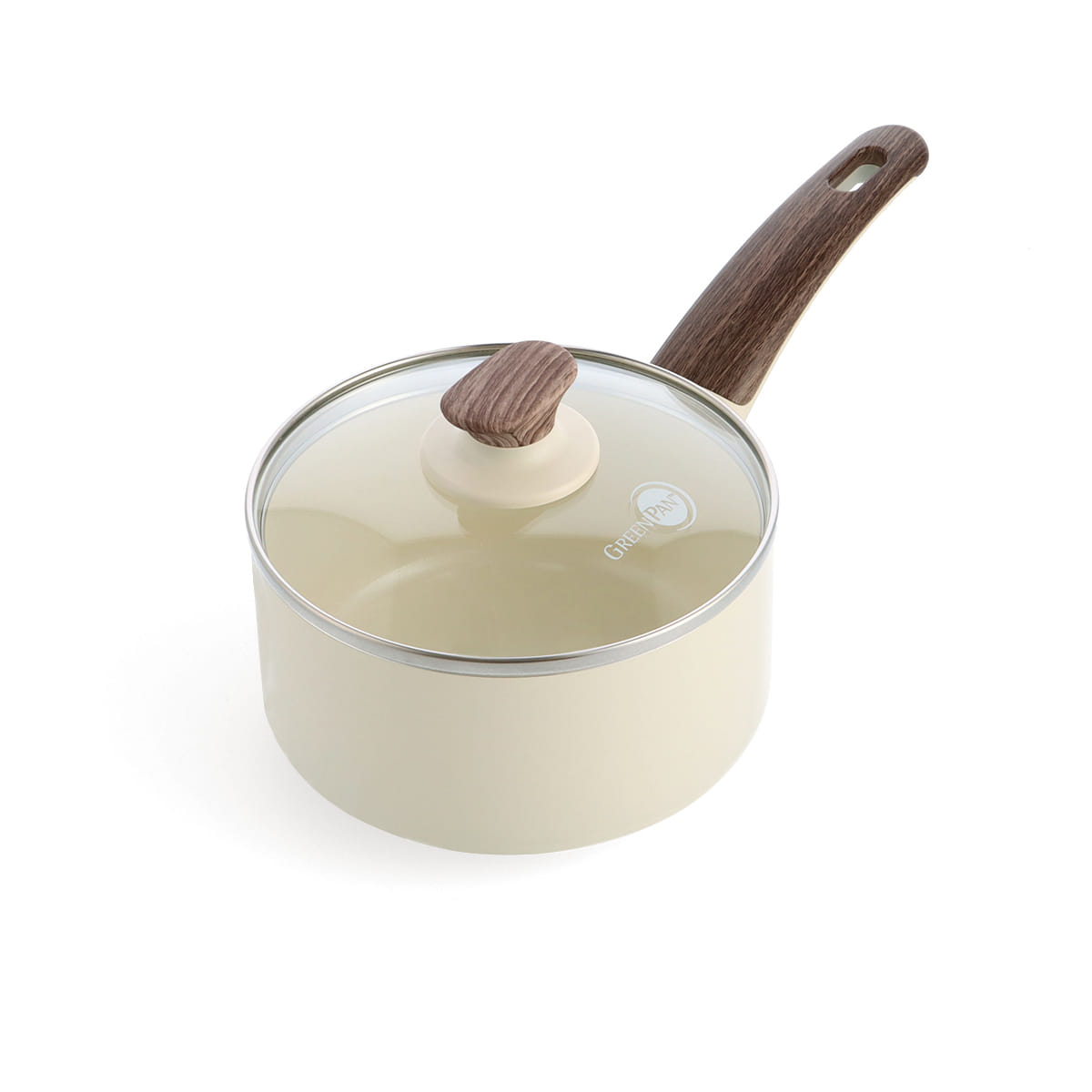 Wood-Be<br> Saucepan with Lid, Cream White - 16cm