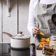 Wood-Be Saucepan with Lid, Cream White - 16cm