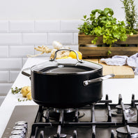 Copenhagen Stock Pot with Lid, Black - 24cm