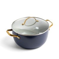 Padova Stock Pot With Lid, Dark Blue - 24cm