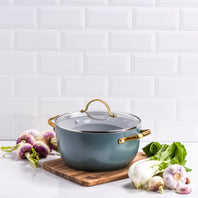 Padova STOCK POT WITH LID, SMOKEY SKY BLUE - 24CM