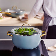 Padova STOCK POT WITH LID, SMOKEY SKY BLUE - 24CM