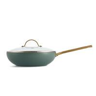 Padova WOK WITH LID, SMOKEY SKY BLUE - 28CM