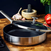 Blue Diamond Tri Ply Stainless Steel Skillet, 28cm