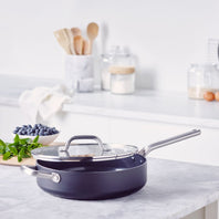 Omega SKILLET WITH LID, BLACK - 28CM