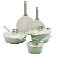 GreenLife Arte 8pc Cookware Set, Green Sage