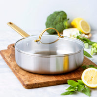 CC010330-102 - Padova Padova Skillet With Lid, Stainless Steel - 24cm - Product Image 2