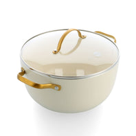 CC010334-103 - Padova Padova Stock Pot With Lid, Cream White - 24cm - Product Image 1