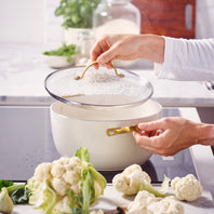 CC010334-103 - Padova Padova Stock Pot With Lid, Cream White - 24cm - Product Image 3
