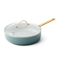 Padova skillet with lid, smokey sky blue - 28cm