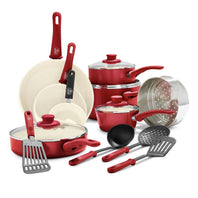 CC001922-001 - GreenLife GREENLIFE SOFT GRIP 16PC COOKWARE SETS, RED - Product Image 1