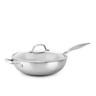 CC002258-001 - Venice Pro Wok with Lid, Stainless Steel - 30cm - Product Image 1