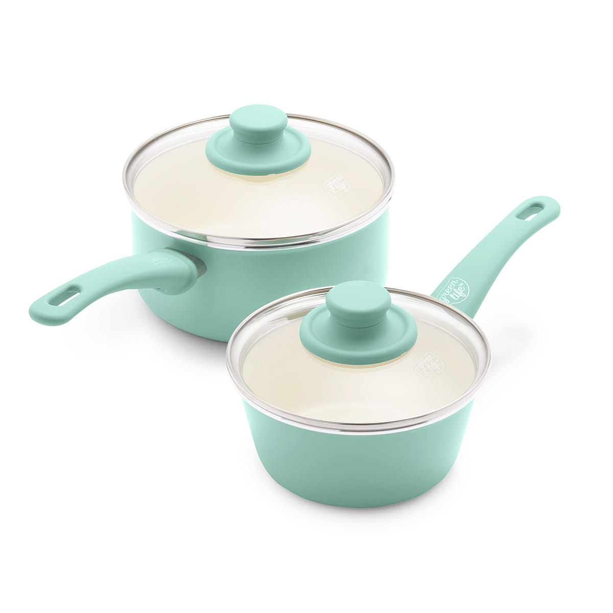 GreenLife Soft Grip<br> 4pc Cookware Sets, Turquoise