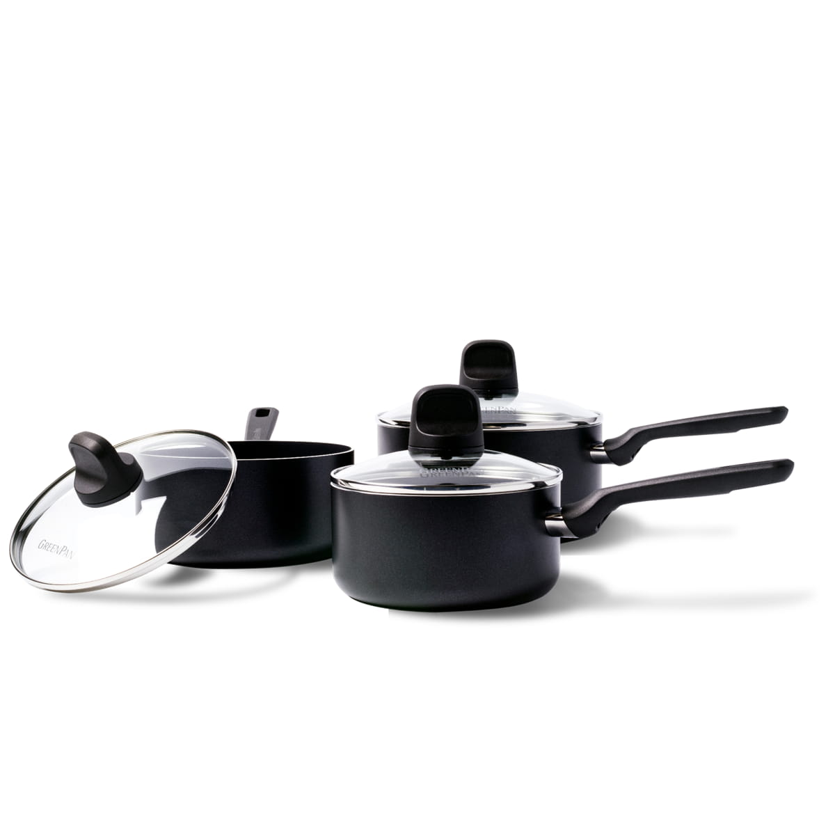 CC003706-001 - Memphis 6pc Cookware Sets, Black - 16, 18 & 20cm - Product Image 1