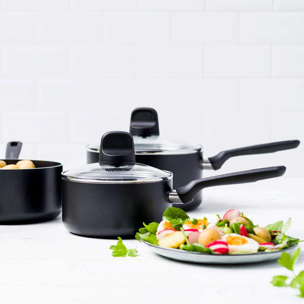 CC003706-001 - Memphis 6pc Cookware Sets, Black - 16, 18 & 20cm - Product Image 2