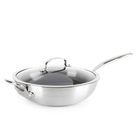 CC004413-001 - Premiere Wok with Lid, Stainless Steel - 30cm - Product Image 1