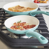 GreenLife Soft Grip 2pc Cookware Sets, Turquoise - 18 & 26cm